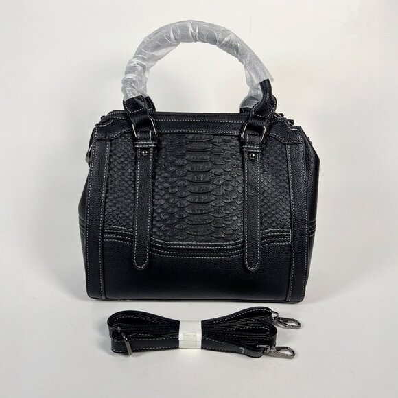 Verano Hill Katie Temperament Tote – Black Patterned Structured Bag - Picture 2 of 4